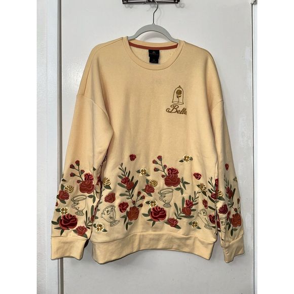 Disney Beauty and the Beast Belle Floral Crewneck Size M - Picture 6 of 11